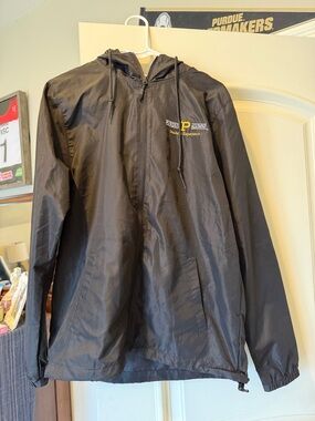Purdue Alumni Student Experience Black Hooded Windbreaker Jacket
